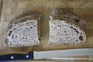 A slice of miche, smells unbelievably good!
